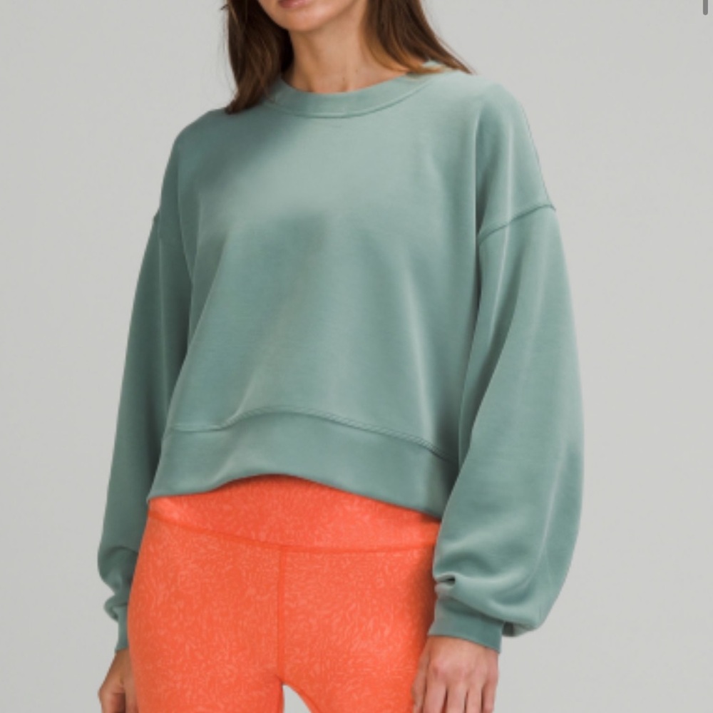 Lululemon Perfectly Oversized Cropped Crew *Softstreme Tidewater Teal